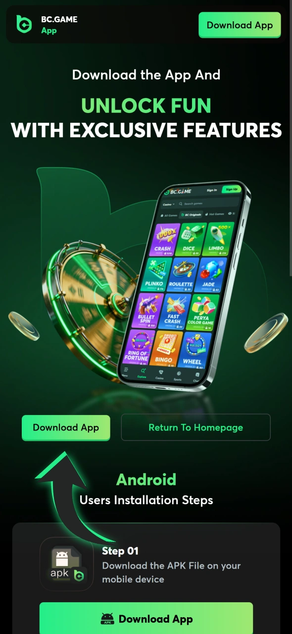 Click on download button to get android BC game Aviator app.