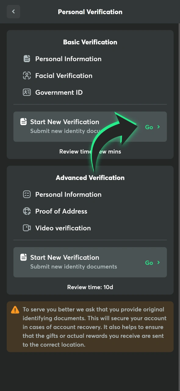 Verify your BC Game account to wager bonus.