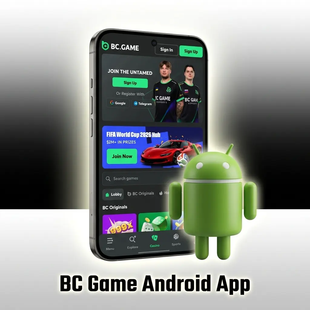 BC Game Android app download screen showing mobile betting and casino games access for Pakistani users