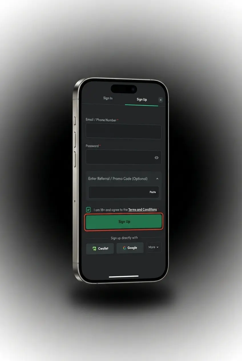BC Game sign up step-by-step registration process showing 5 steps from account creation to first deposit activation