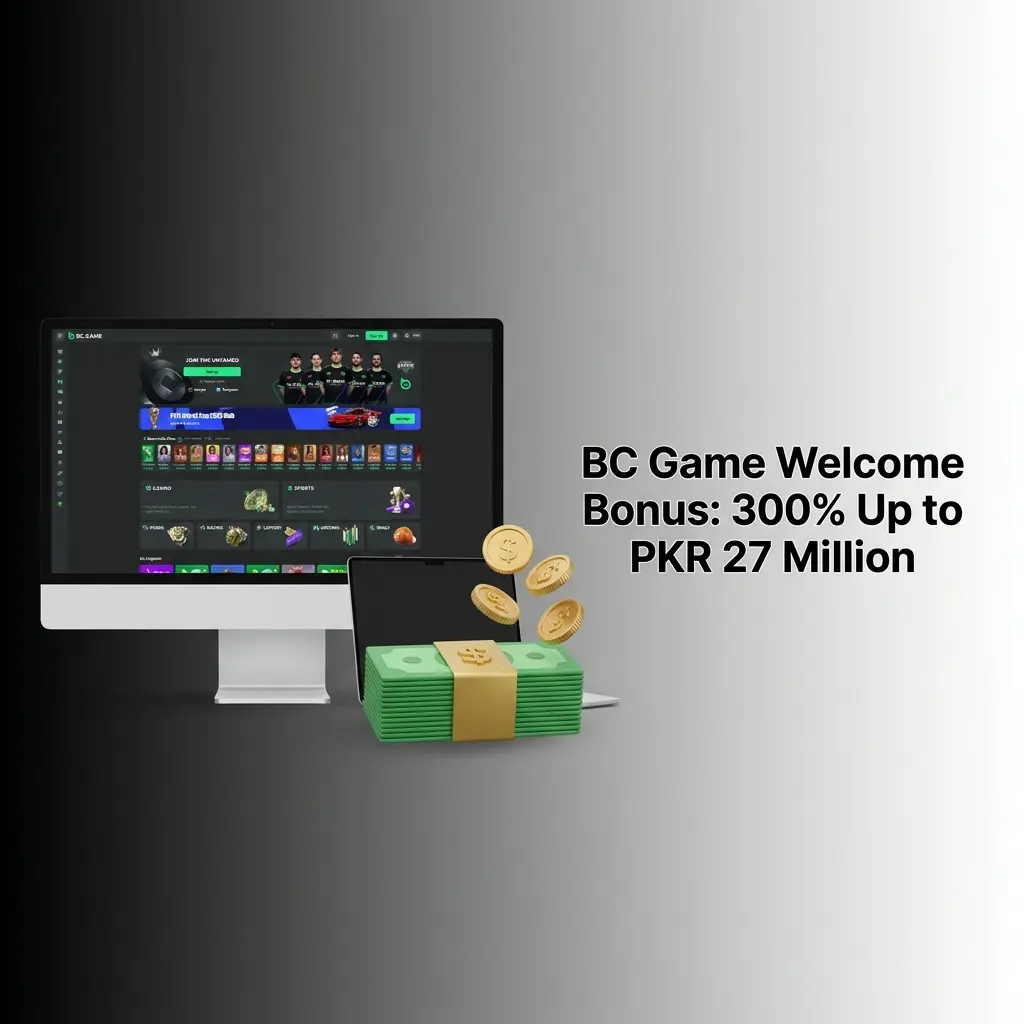 BC Game welcome bonus offering 300% match up to PKR 27 million for new players in Pakistan