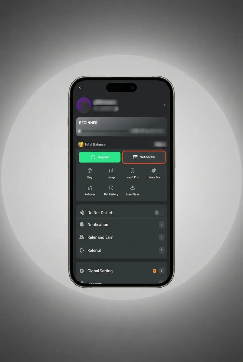 Step-by-step BC Game withdrawal process showing wallet icon, payment methods like Easypaisa and JazzCash, and confirm button