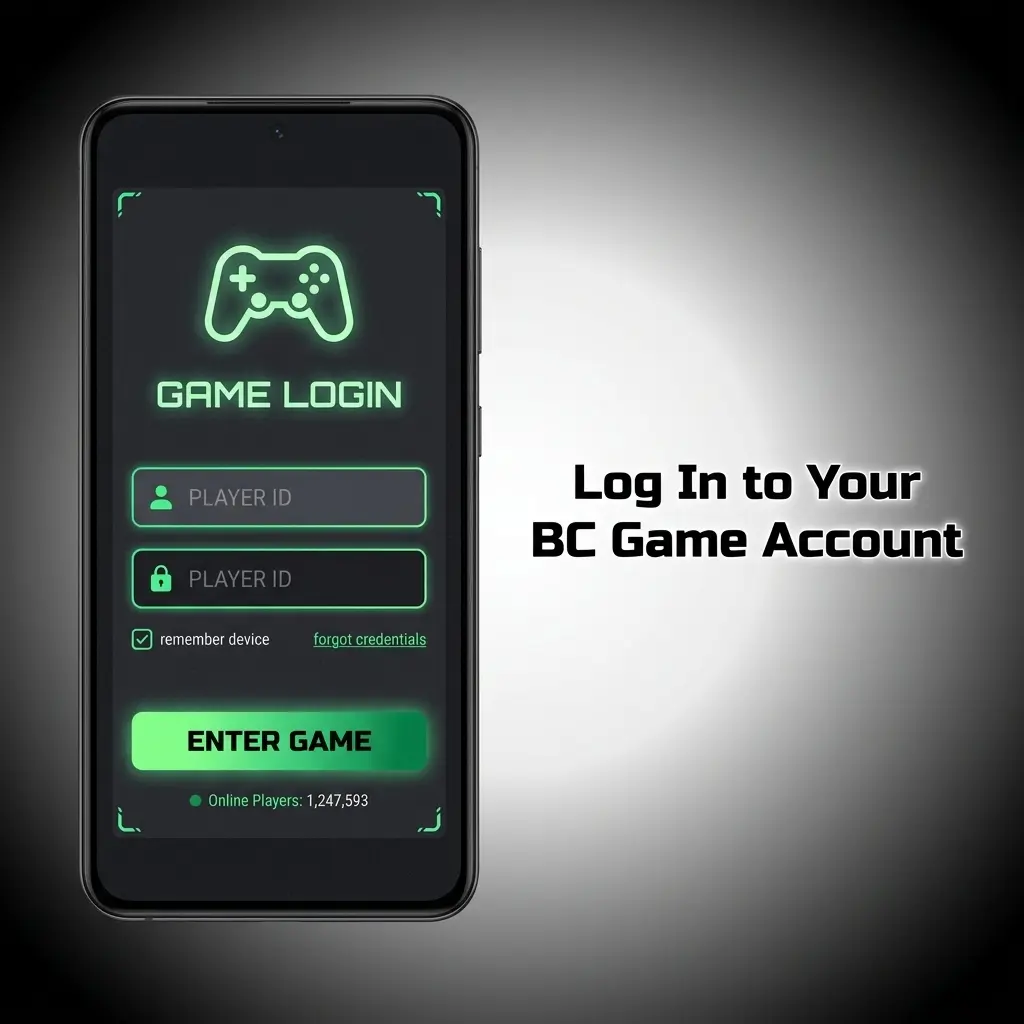 BC Game account login page with email, phone, or social sign-in options for cricket and PSL betting access